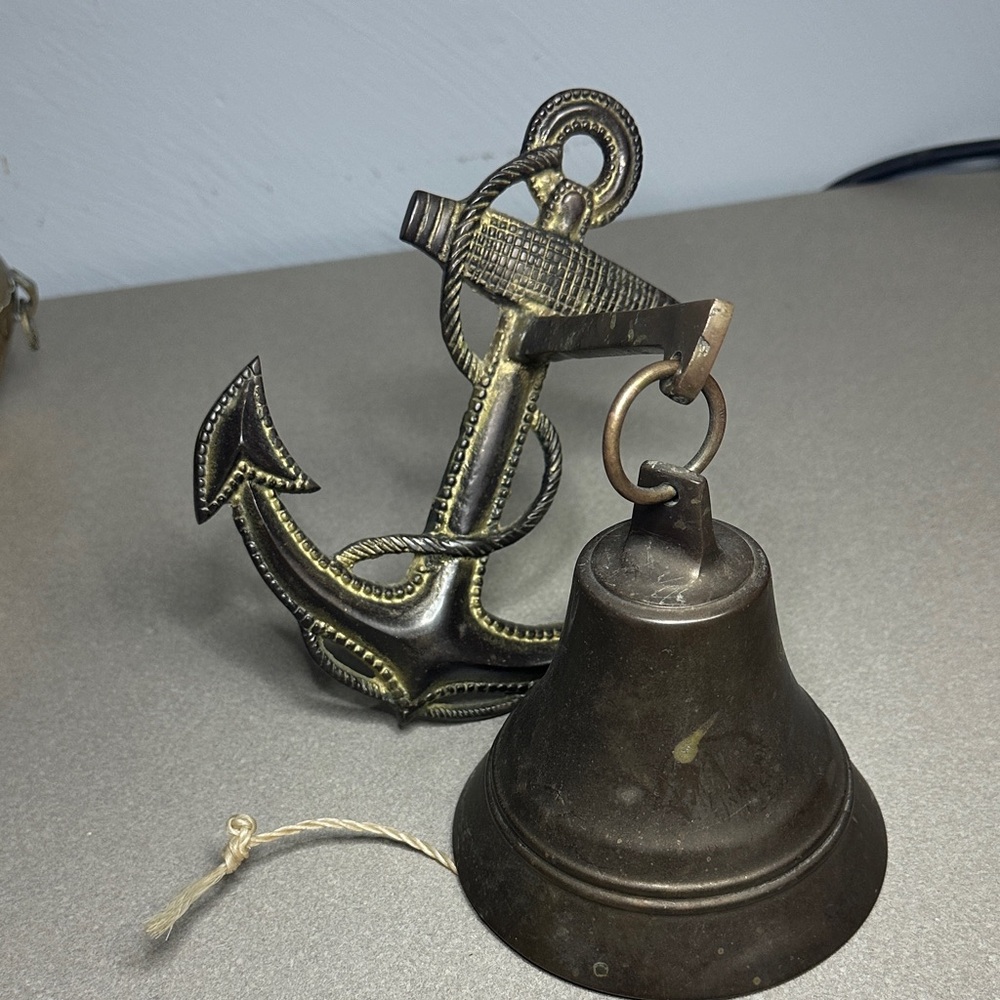 Nautical Anchor Wall Bell - Black